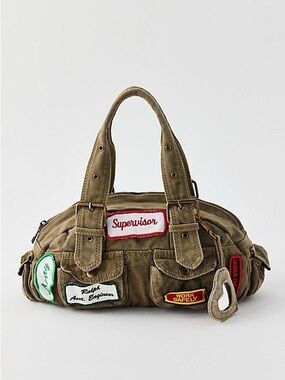 NWOT Urban Outfitters BDG Patches Duffle Shoulder Bag